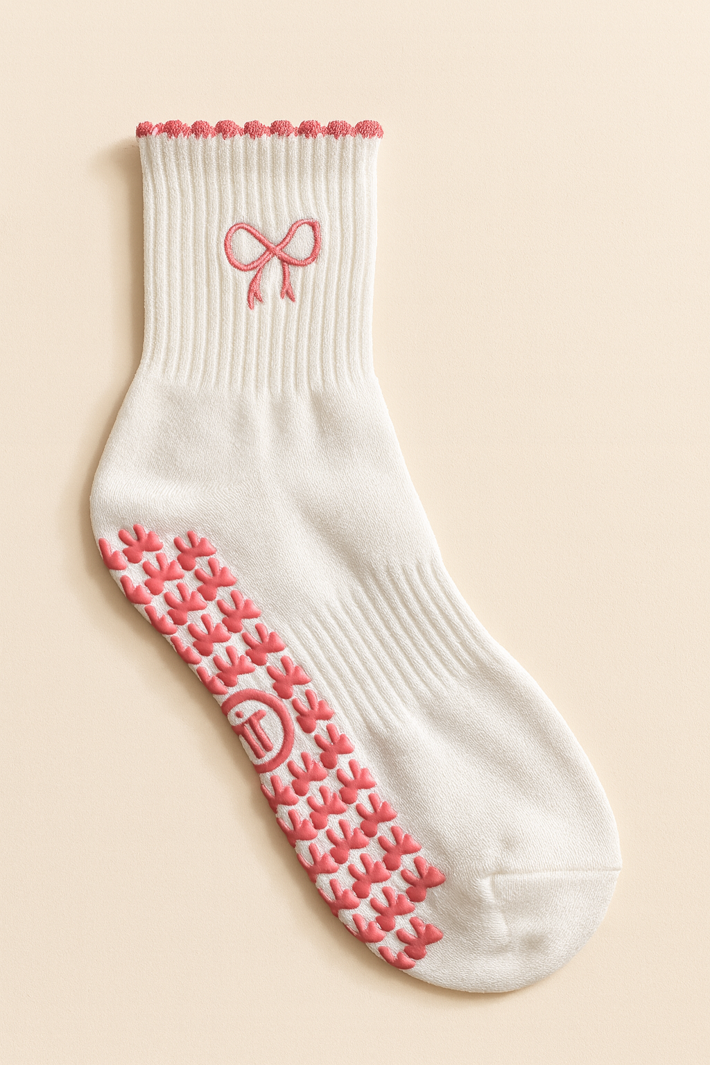 Pink Bow - Pilates Grip Socks