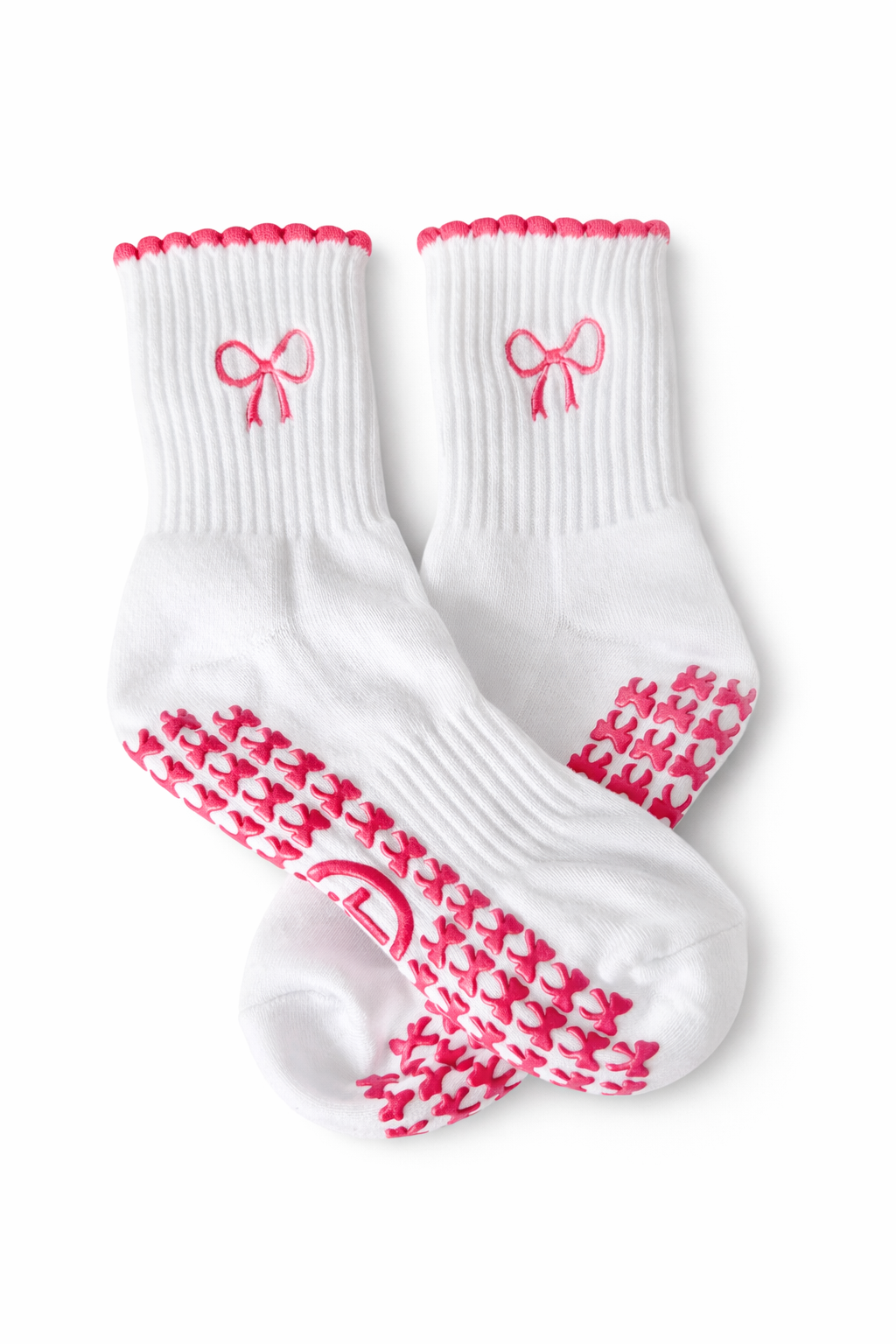 Pink Bow - Pilates Grip Socks